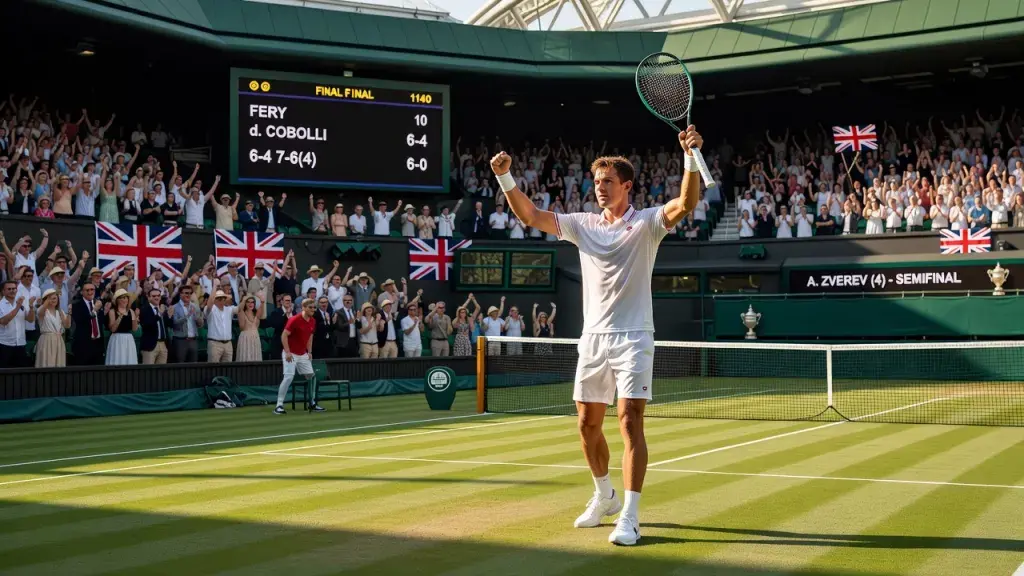 Fery faz história em Wimbledon e alcança semifinal como wildcard
